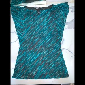NY and Co XS sleeveless blouse top aqua